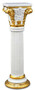 Casa Padrino Barock Keramik S�ule Wei� / Gold 28 x 28 x H. 88 cm - Barockm�bel 