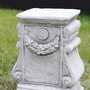 Casa Padrino Barock S�ule Grau H. 30 cm - Prunkvolle Barockstil Gartens�ule - Gartendeko S�ule - Barock Garten & Terrassen Deko Accessoires