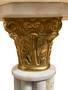Casa Padrino Barock S�ule Wei� / Gold H. 113 cm - Prunkvolle Marmor S�ule im Barockstil - Barock Deko Accessoires