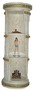 Casa Padrino Barock S�ulenschrank Wei� / Gold H. 160 cm - Runder Vitrinenschrank - Beleuchteter Wohnzimmerschrank mit Glasregalen - Barock M�bel 