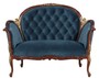 Casa Padrino Barock Samt Sofa Blau / Braun / Messingfarben 125 x 73,5 x H. 92,5 cm - M�bel im Barockstil