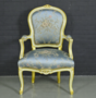 Casa Padrino Barock Salon Stuhl Medaillon Mod1 mit Armlehnen Hellt�rkis / Gold - Antikstil Stuhl