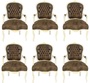 Casa Padrino Barock Salon Stuhl Set Braun / Creme 60 x 50 x H. 93 cm - 6 handgefertigte Salon Sthle mit Lederoptik - Barockmbel