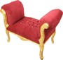 Casa Padrino Barock Schemel Hocker Bordeaux / Gold mit Bling Bling Glitzersteinen - Sitzbank M�bel 