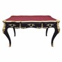 Casa Padrino Barock Schreibtisch Schwarz / Gold / Bordeauxrot 141 cm - Prunkvoller Barockstil Sekret�r mit 3 Schubladen - Barock B�ro M�bel
