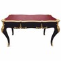 Casa Padrino Barock Schreibtisch Schwarz / Gold / Bordeauxrot 141 cm - Prunkvoller Barockstil Sekret�r mit 3 Schubladen - Barock B�ro M�bel