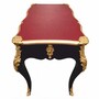 Casa Padrino Barock Schreibtisch Schwarz / Gold / Bordeauxrot 141 cm - Prunkvoller Barockstil Sekret�r mit 3 Schubladen - Barock B�ro M�bel