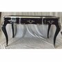 Casa Padrino Barock Sekret�r mit 3 Schubladen Schwarz / Silber - Barock B�ro M�bel