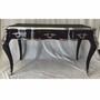 Casa Padrino Barock Sekret�r mit 3 Schubladen Schwarz / Silber - Barock B�ro M�bel