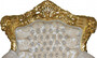 Casa Padrino Barock Sessel Creme - Gold Muster / Gold mit Bling Bling Glitzersteinen -  M�bel Antik Stil