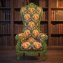 Casa Padrino Barock Sessel Gruen / Mehrfarbig - Prunksessel mit Gobelin Bezug 