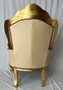 Casa Padrino Barock Kunstleder Sessel Beige / Gold - Barock Wohnzimmer M�bel