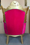 Casa Padrino Barock Sessel Pink / Gold - Handgefertigter Massivholz Wohnzimmer Sessel - Antik Stil Wohnzimmer Sessel - Wohnzimmer M�bel im Barockstil - Barock M�bel