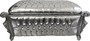Casa Padrino Barock Sitzbank (Truhe) Silber Lederoptik / Silber - Antik Truhe Truhen Bank - M�bel Barock