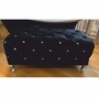 Casa Padrino Barock Sitzbank mit Glitzersteinen Schwarz / Silber 100 cm - Barock M�bel