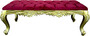 Casa Padrino Barock Sitzbank Bordeauxrot / Gold - Handgefertigte Bank im Barockstil - Barock M�bel 