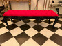 Casa Padrino Barock Sitzbank Rot / Schwarz - Gepolsterte Massivholz Bank mit edlem Samtstoff und Glitzersteinen - Handgefertigte Barock M�bel - Edel & Prunkvoll