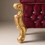Casa Padrino Barock Sitzbank - Truhe mit Glitzersteinen Bordeauxrot / Gold - Barock M�bel