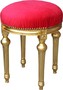 Casa Padrino Barock Sitzhocker Rot / Gold - Barock Rundhocker 