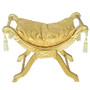 Casa Padrino Barock Sitzhocker - Kreuzhocker Gold Muster / Gold - Antik M�bel B! 