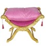 Casa Padrino Barock Sitzhocker - Kreuzhocker Rosa / Gold - M�bel  