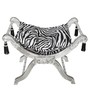 Casa Padrino Barock Sitzhocker - Kreuzhocker Zebra / Silber - M�bel  