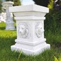 Casa Padrino Barock Sockel L�wenk�pfe Wei� H. 47 cm - Garten & Terrassen Deko