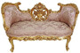 Casa Padrino Barock Sofa Rosa / Gold - Prunkvolles Wohnzimmer Sofa im Barockstil - Wohnzimmer M�bel im Barockstil - Barock M�bel - Barock Einrichtung