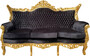 Casa Padrino Barock Sofa Master Schwarz/Gold Mod4 