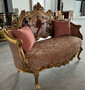 Casa Padrino Barock Sofa Rosa / Mehrfarbig / Gold - Handgefertigtes Wohnzimmer Sofa im Barockstil - Prunkvolle Barock M�bel - Barockstil Wohnzimmer M�bel - Edel & Prunkvoll