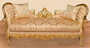 Casa Padrino Barock Wohnzimmer Sofa Gold / Gold - Handgefertigte Lounge Couch mit edlem Muster - Barock Wohnzimmer M�bel