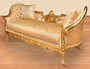 Casa Padrino Barock Wohnzimmer Sofa Gold / Gold - Handgefertigte Lounge Couch mit edlem Muster - Barock Wohnzimmer M�bel