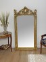 Casa Padrino Barock Spiegel Gold 85 x H. 160 cm - mit Kartusche und Engeln - Prunkvoller Wandspiegel im Barockstil - Antik Stil Garderoben Spiegel - Wohnzimmer Spiegel - Barock M�bel