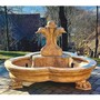 Casa Padrino Barock Springbrunnen Delfine Beige  185 x H. 130 cm - Prunkvoller Gartenbrunnen