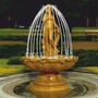 Casa Padrino Barock Springbrunnen Antik Beige  145 x H. 210 cm - Prunkvoller Gartenbrunnen