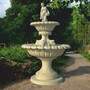 Casa Padrino Barock Springbrunnen Grau  159 x H. 241 cm - Prunkvoller Gartenbrunnen