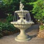 Casa Padrino Barock Springbrunnen Grau  159 x H. 241 cm - Prunkvoller Gartenbrunnen