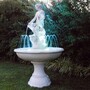 Casa Padrino Barock Springbrunnen Wei�  102 x H. 178 cm - Runder Gartenbrunnen - Made in Italy