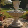 Casa Padrino Barock Springbrunnen Grau  153 x H. 190 cm - Prunkvoller Gartenbrunnen