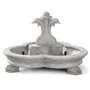 Casa Padrino Barock Springbrunnen Delfine Grau  185 x H. 130 cm - Prunkvoller Gartenbrunnen