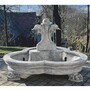 Casa Padrino Barock Springbrunnen Delfine Grau  185 x H. 130 cm - Prunkvoller Gartenbrunnen