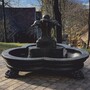 Casa Padrino Barock Springbrunnen Delfine Schwarz  185 x H. 130 cm - Prunkvoller Gartenbrunnen