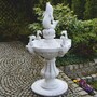 Casa Padrino Barock Springbrunnen Delphine Wei� / Grau  80 x H. 140 cm