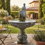 Casa Padrino Barock Springbrunnen Grau  108 x H. 150 cm - Barockstil Gartenbrunnen