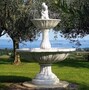 Casa Padrino Barock Springbrunnen Grau  130 x H. 195 cm - Runder Gartenbrunnen - Made in Italy