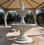 Casa Padrino Barock Springbrunnen Grau  130 x H. 195 cm - Runder Gartenbrunnen - Made in Italy