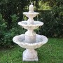 Casa Padrino Barock Springbrunnen Grau  80 x H. 125 cm - Runder Gartenbrunnen - Made in Italy 