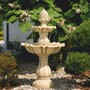 Casa Padrino Barock Springbrunnen Sandfarben H. 141 cm - Garten Deko Accessoires