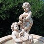 Casa Padrino Barock Springbrunnen Beige  130 x H. 160 cm - Runder Gartenbrunnen - Made in Italy