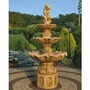 Casa Padrino Barock Springbrunnen Braun  89 x H. 192 cm - Garten Deko Brunnen
